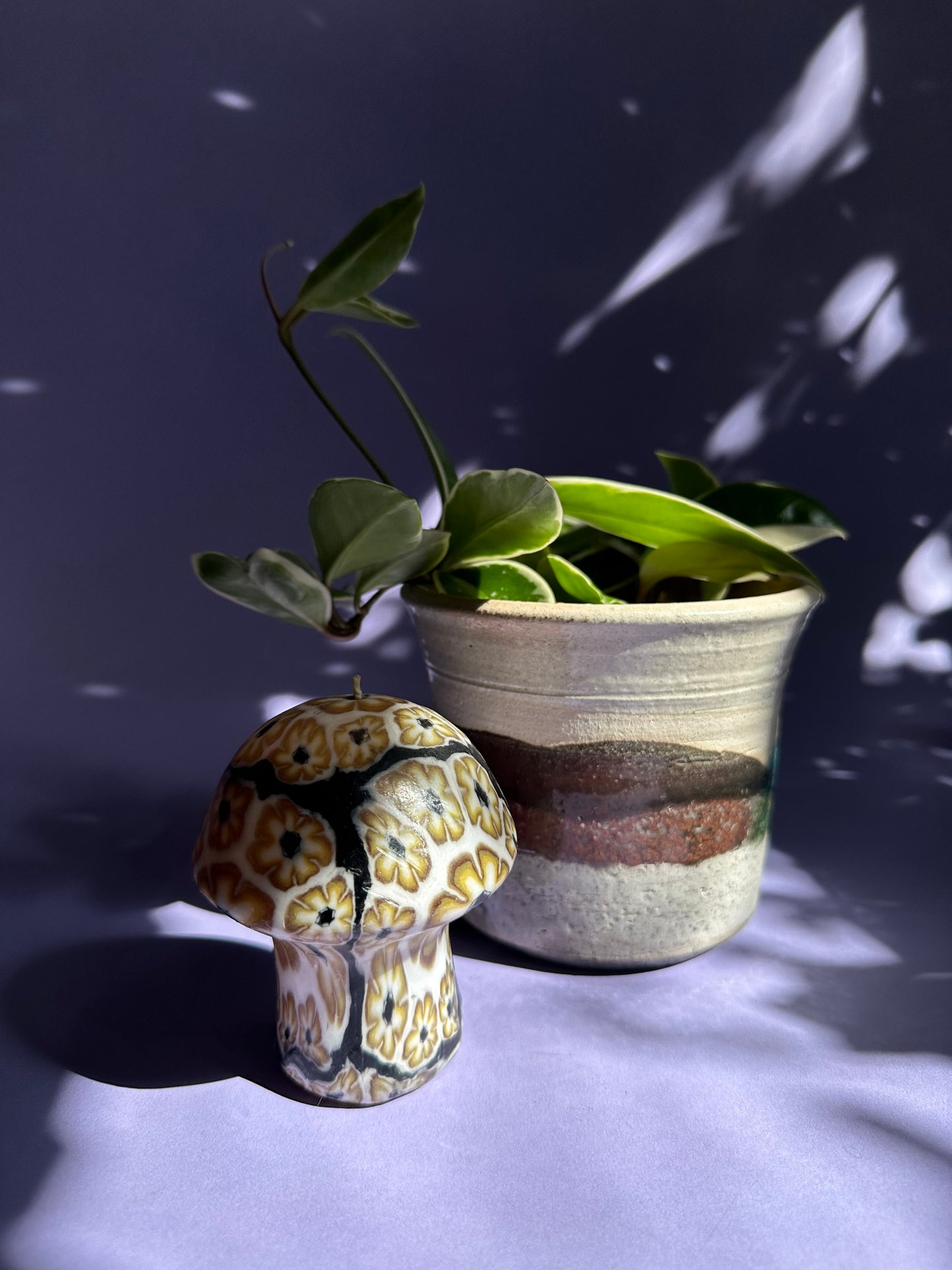 Vintage Mushroom 70s Flower Power Candle