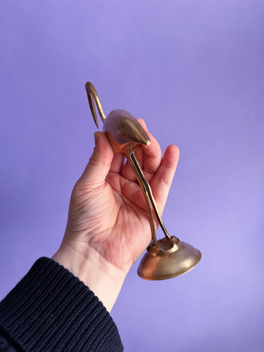 Vintage Brass Flamingo Sculpture