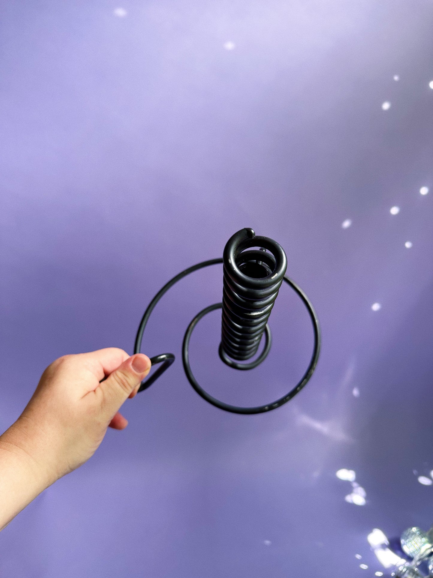 Handmade Wrought Iron Courting Candle Holder with Heart-Shaped Handle