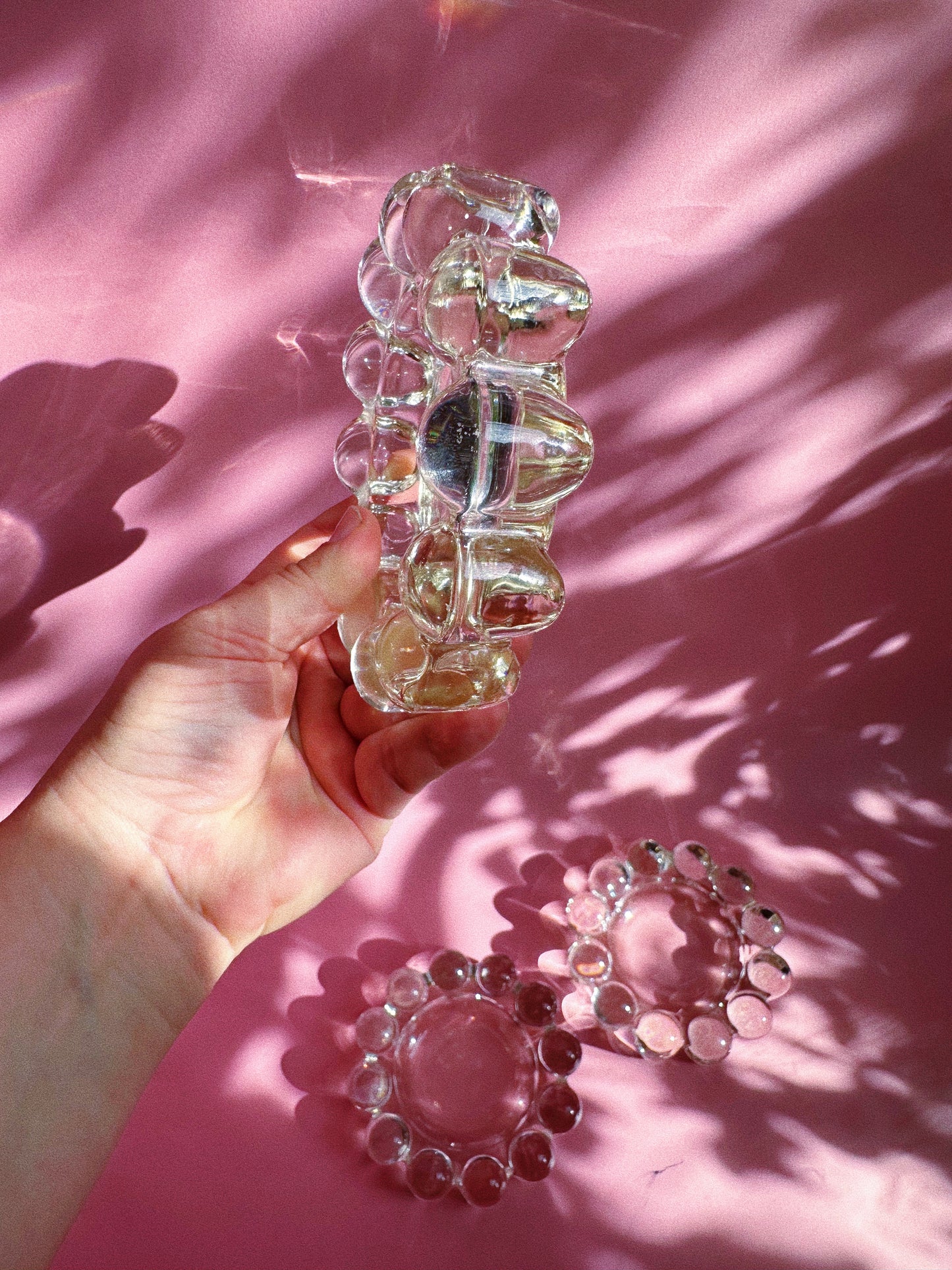 Vintage Heavy Glass Boopie Ashtrays / Throw Dishes