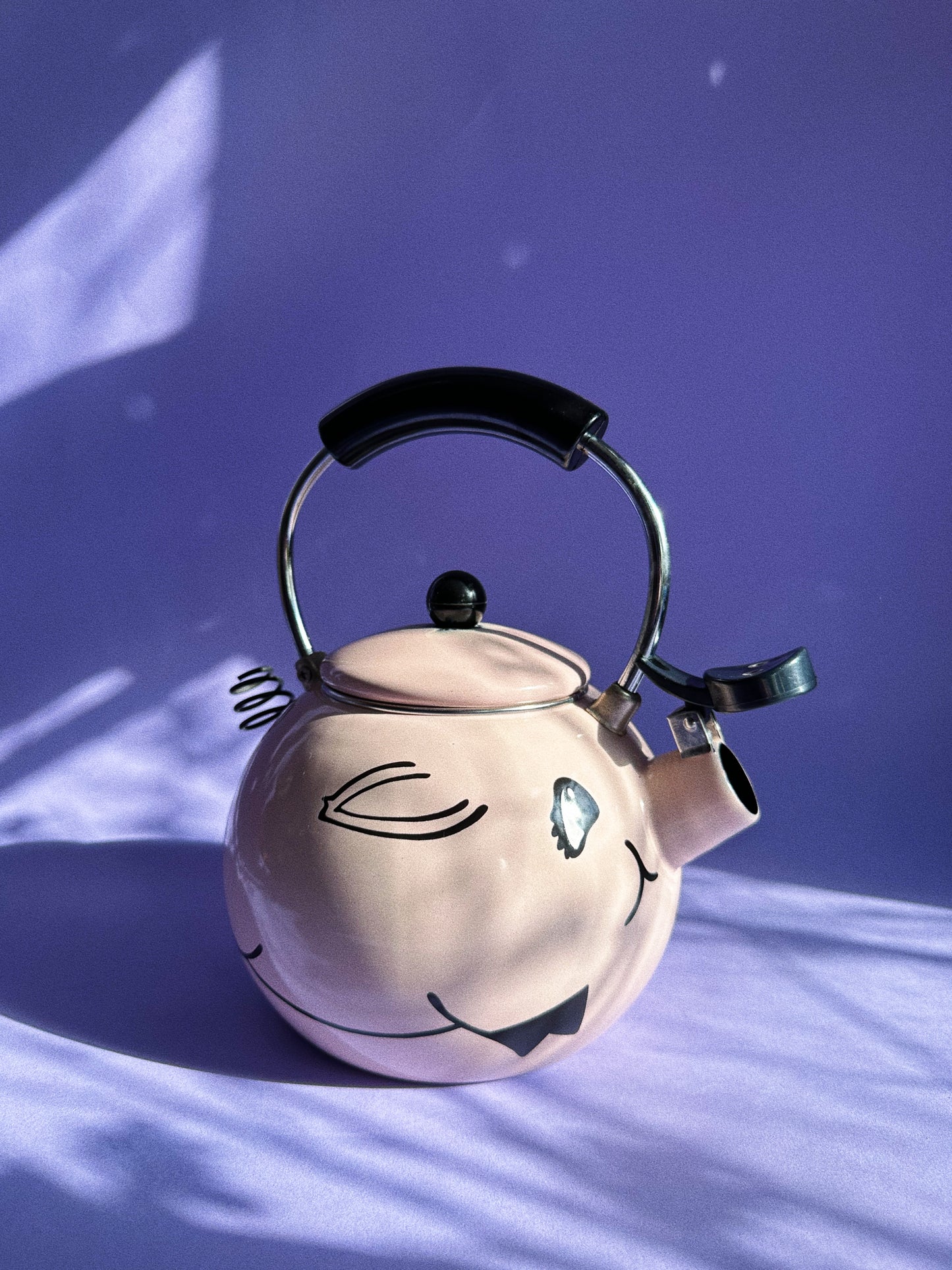 Vintage Kamenstein Pink Pig Whistling Teapot Tea Kettle Piggy Enamel