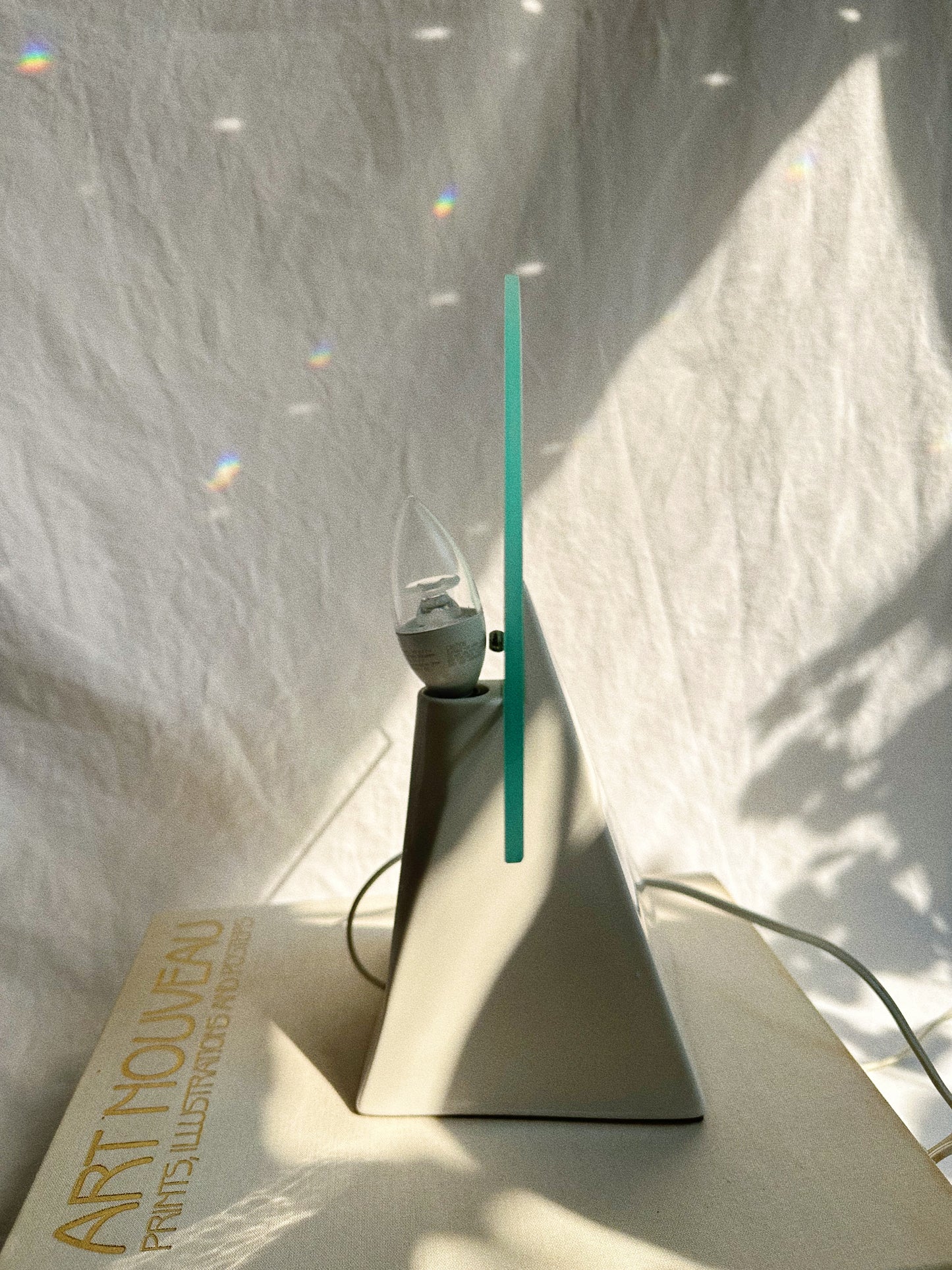 Post Modern Deco Revival Glass / Frosted Glass / Ceramic Table Lamp