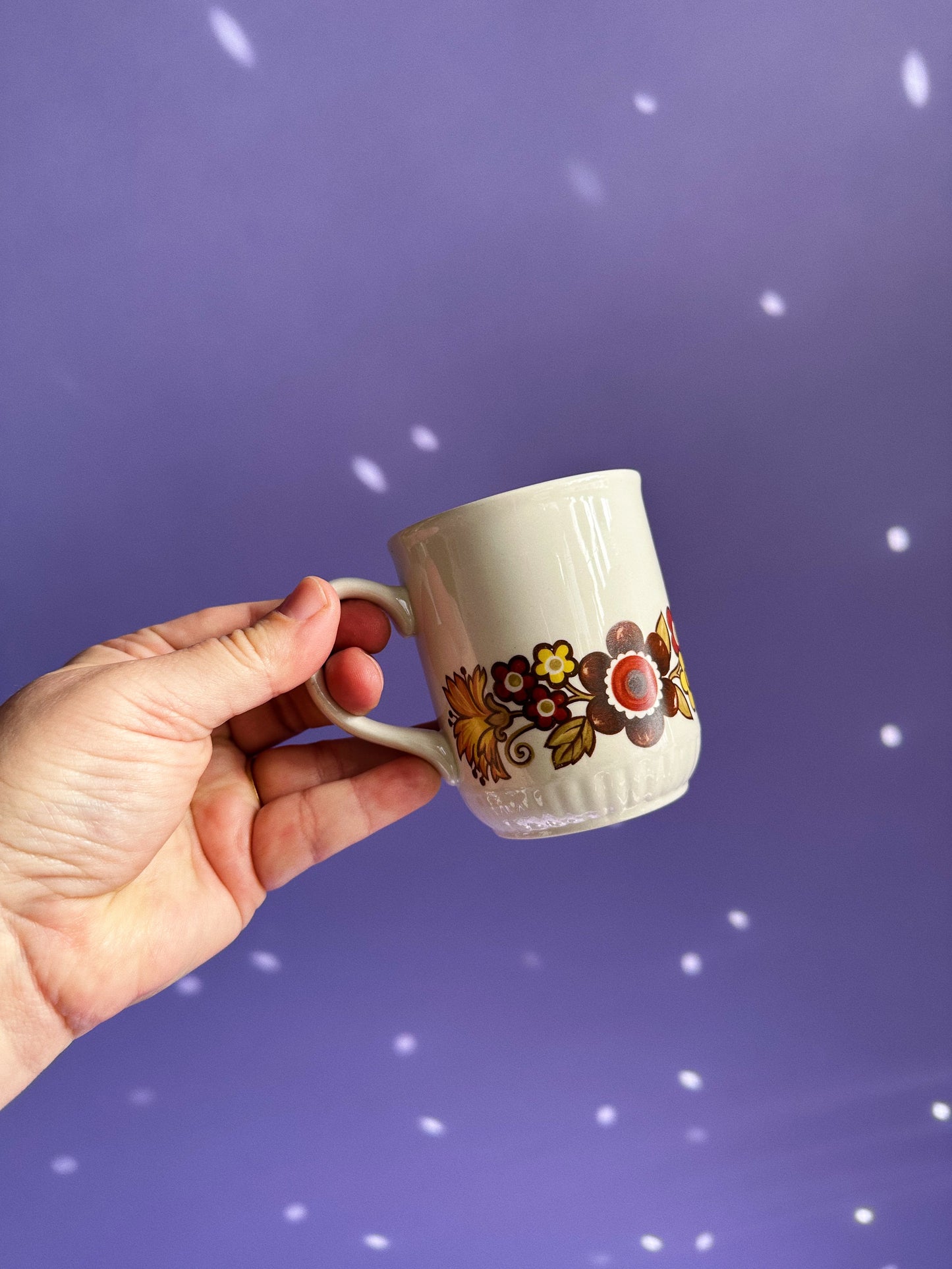 Vintage MYOTT ‘Festival’ Pattern Coffee Mugs, made in England