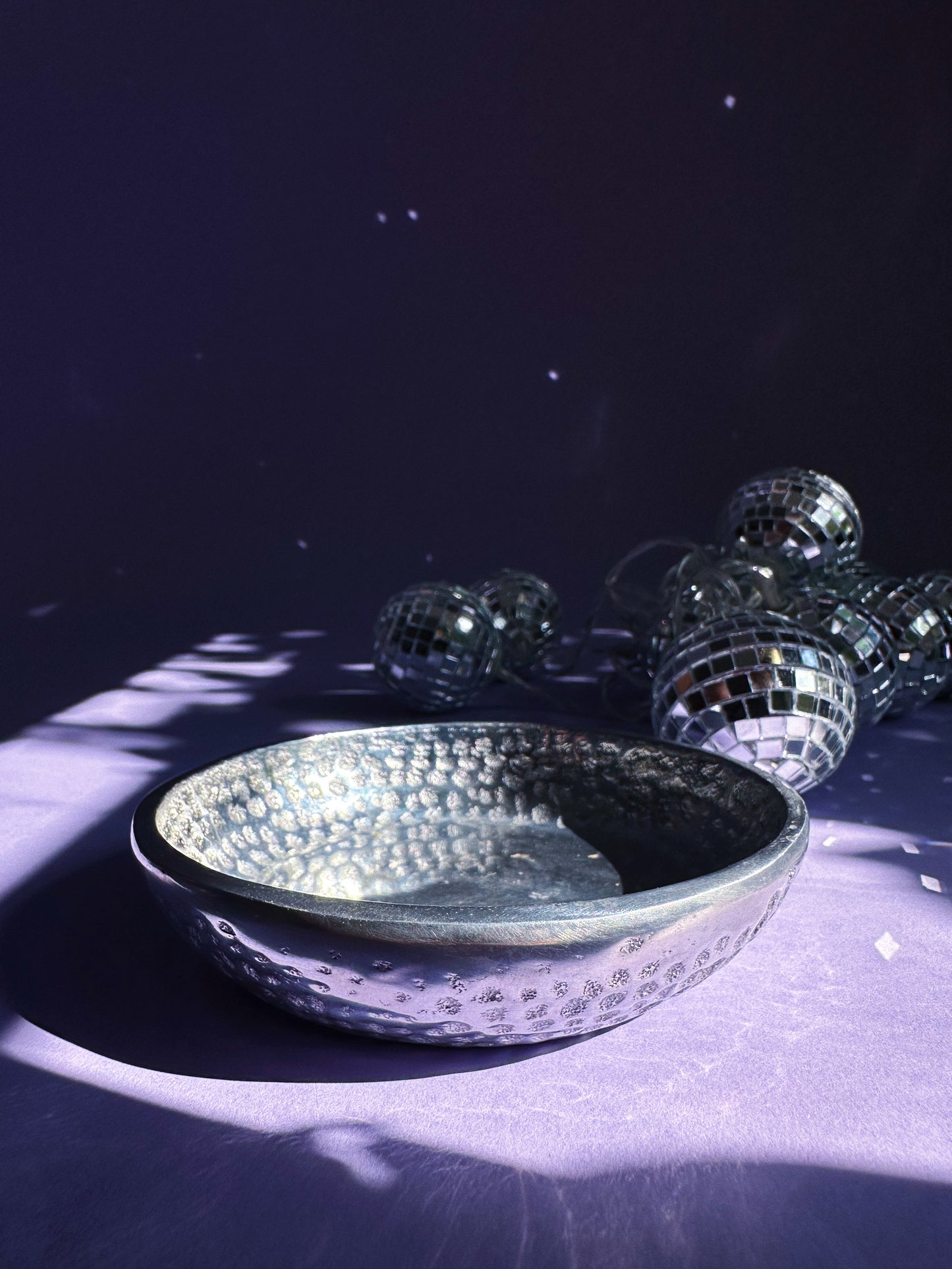 Vintage 80s Hammered Aluminum Catchall