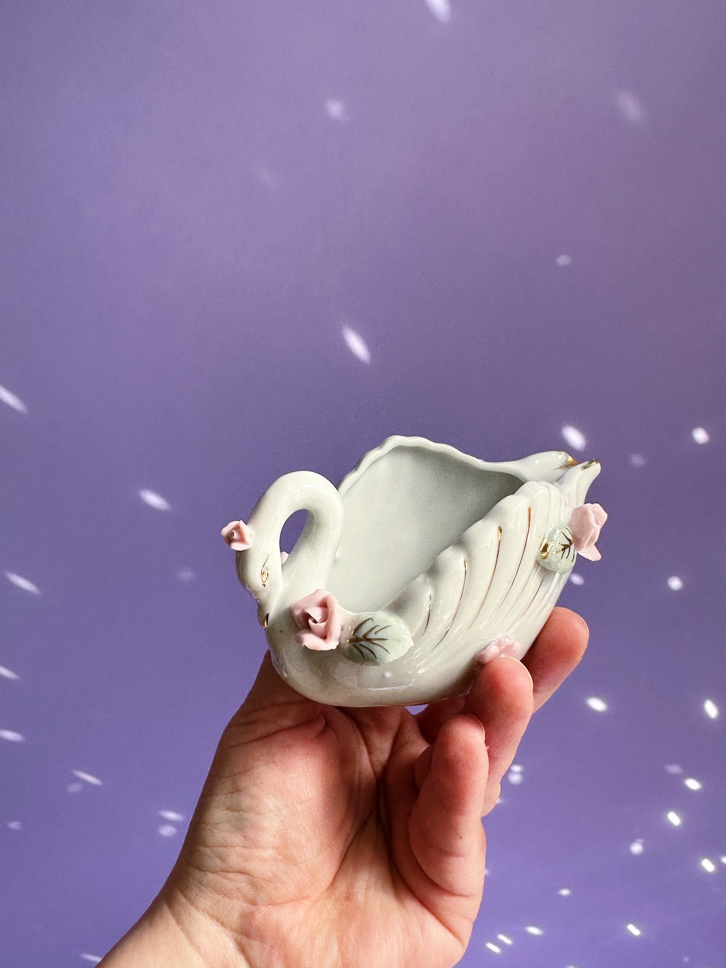 Vintage Porcelain Swan Ashtray