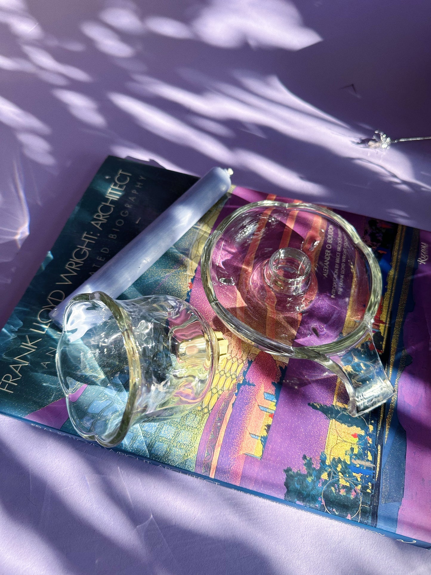 Vintage Glass Chamber Candlestick W Optional Tea Light Attachment