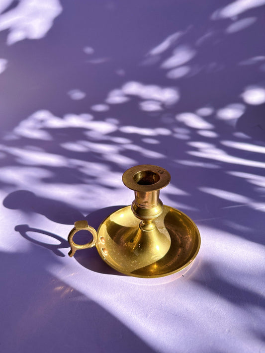 Vintage Brass Chamber Candlestick for Taper Candles