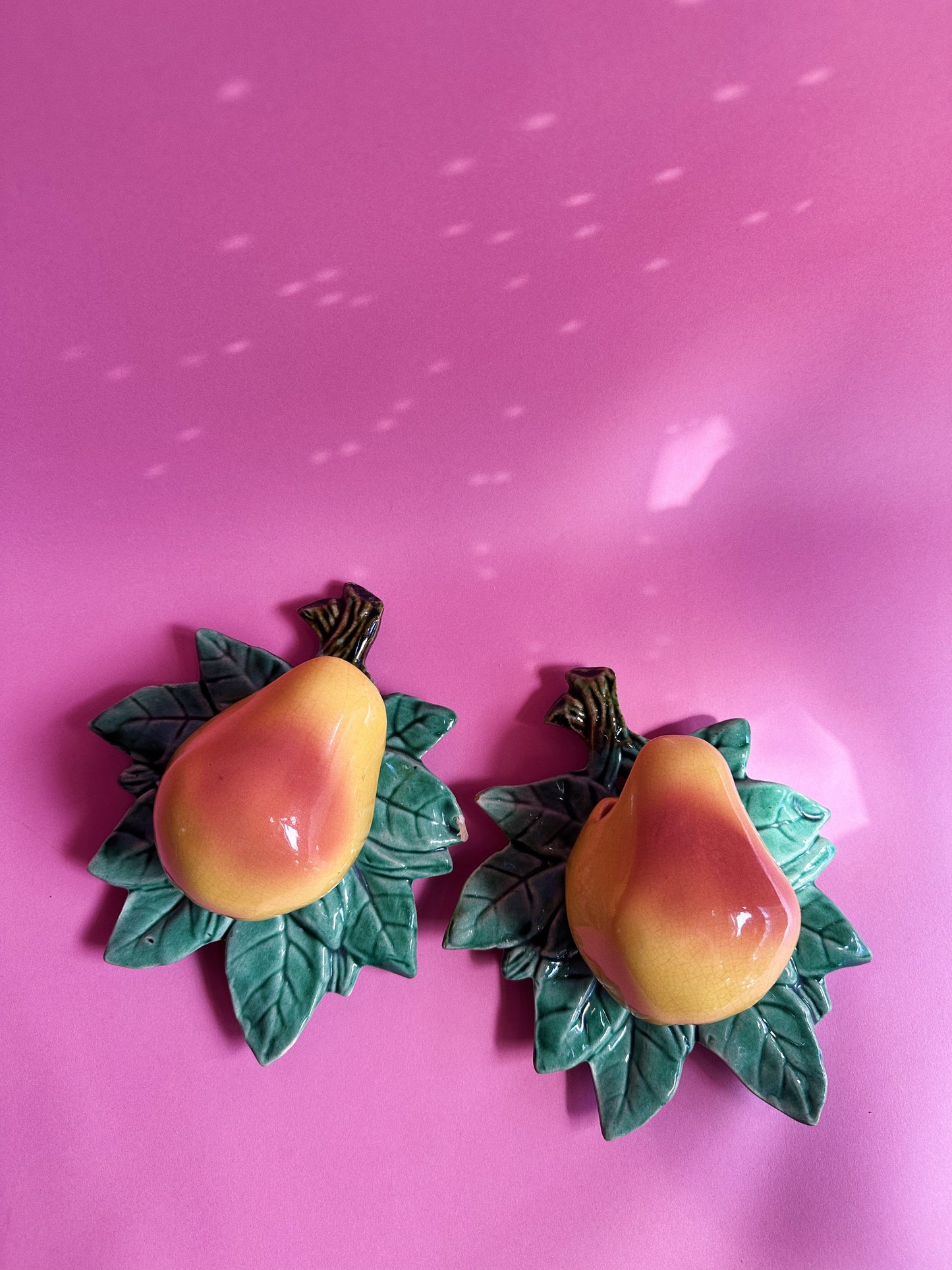 Pair of Vintage Original Mccoy Pear Wall Pockets/Planters