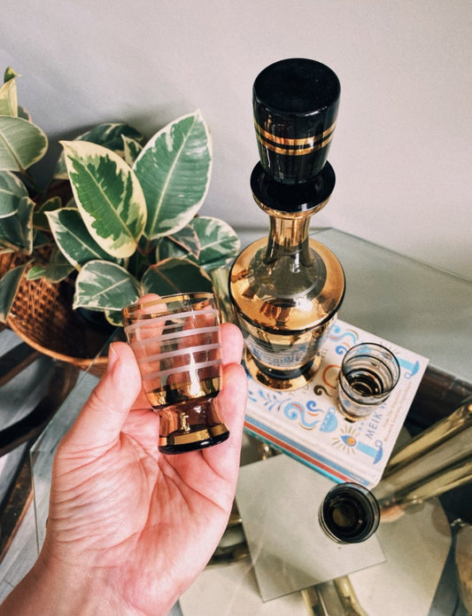 MCM Murmac Bohemia Smoky Glass Decanter Set