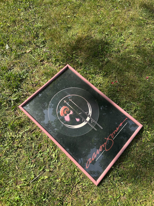 Vintage Post Modern Dusty Rose Framed Aaron Jones Food Squid Art Print