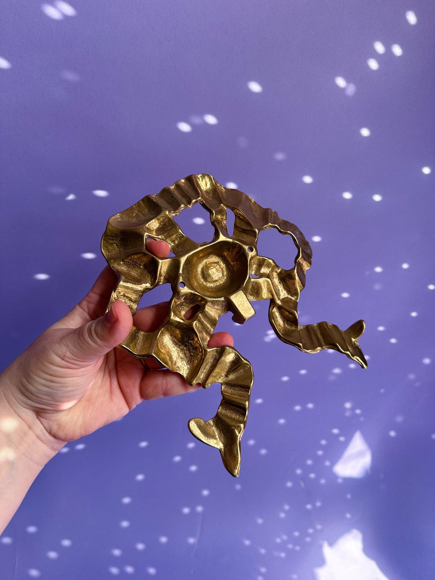 Vintage Heavy Brass Bow Wall Hook