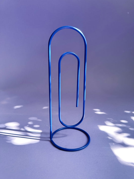 Vintage Blue Wire Paper Clip Memo Holder