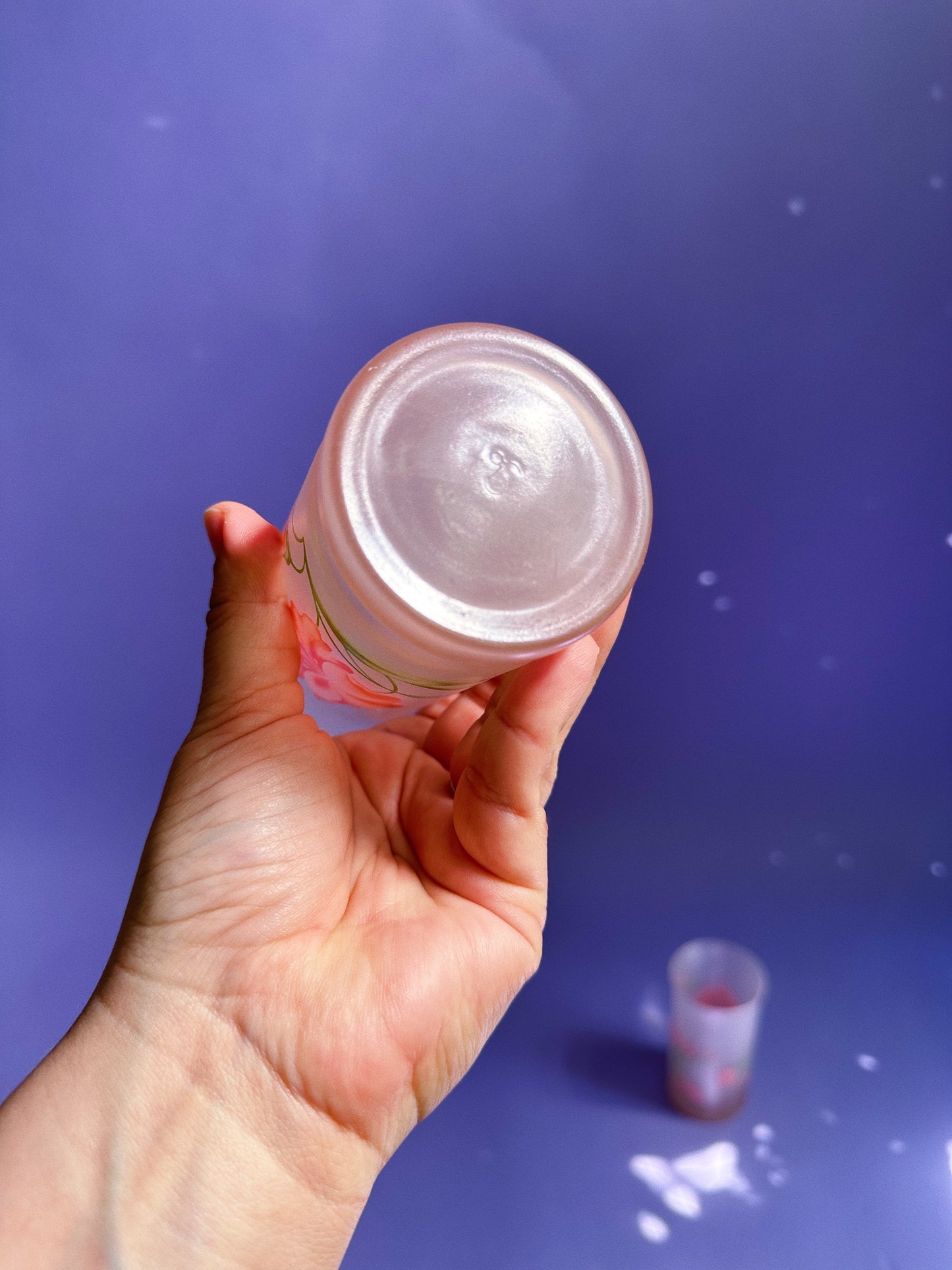 Vintage Pink Floral Libbey Glass Tumblers