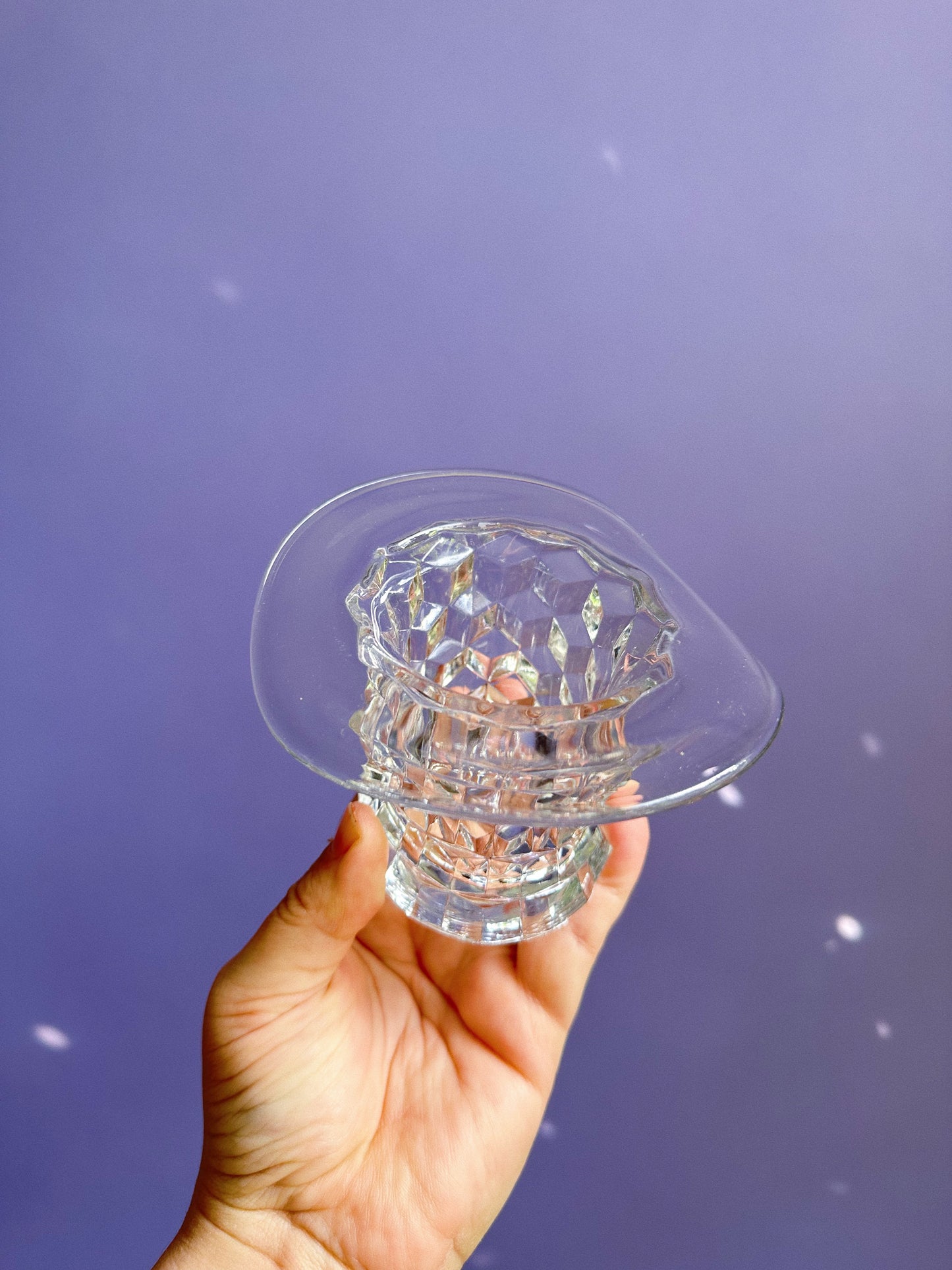 Vintage Glass Top Hat Match / Toothpick / Q Tip Holder