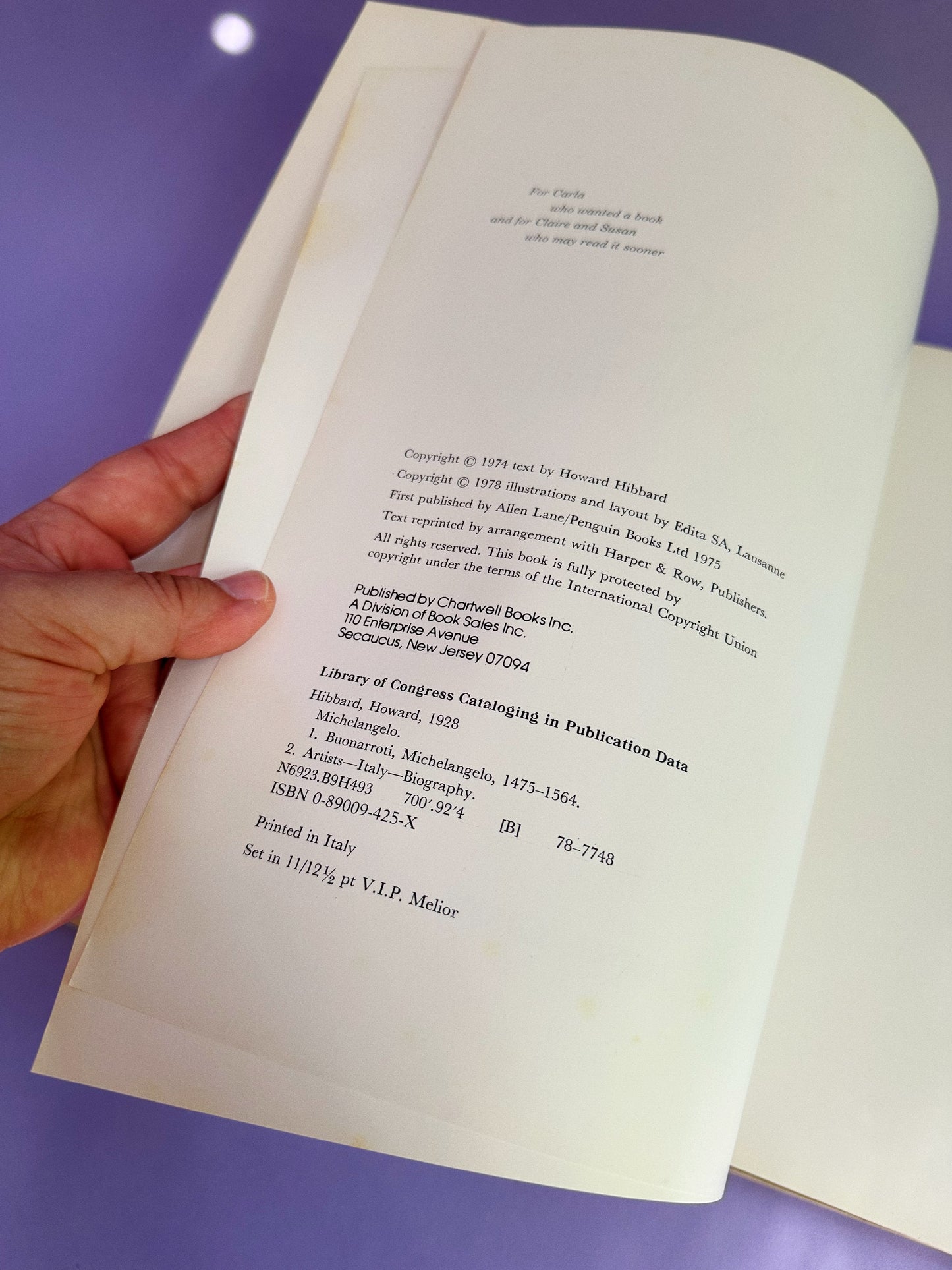 Vintage 1970s Michelangelo Hardcover Coffee Table Book