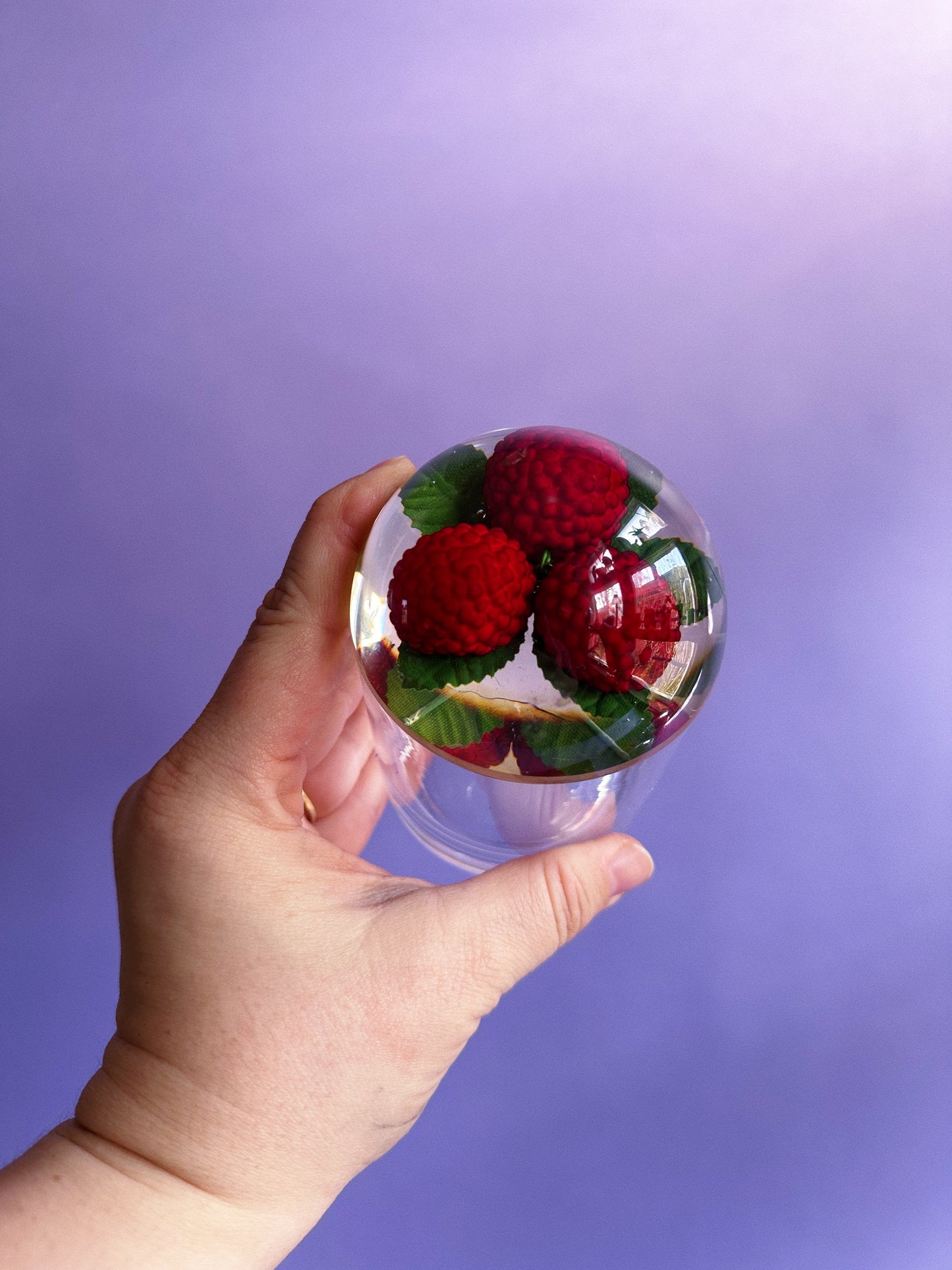 Vintage Set of 4 Lucite & Acrylic Jam Jars w/ 3 Spoons, Oranges and Berries