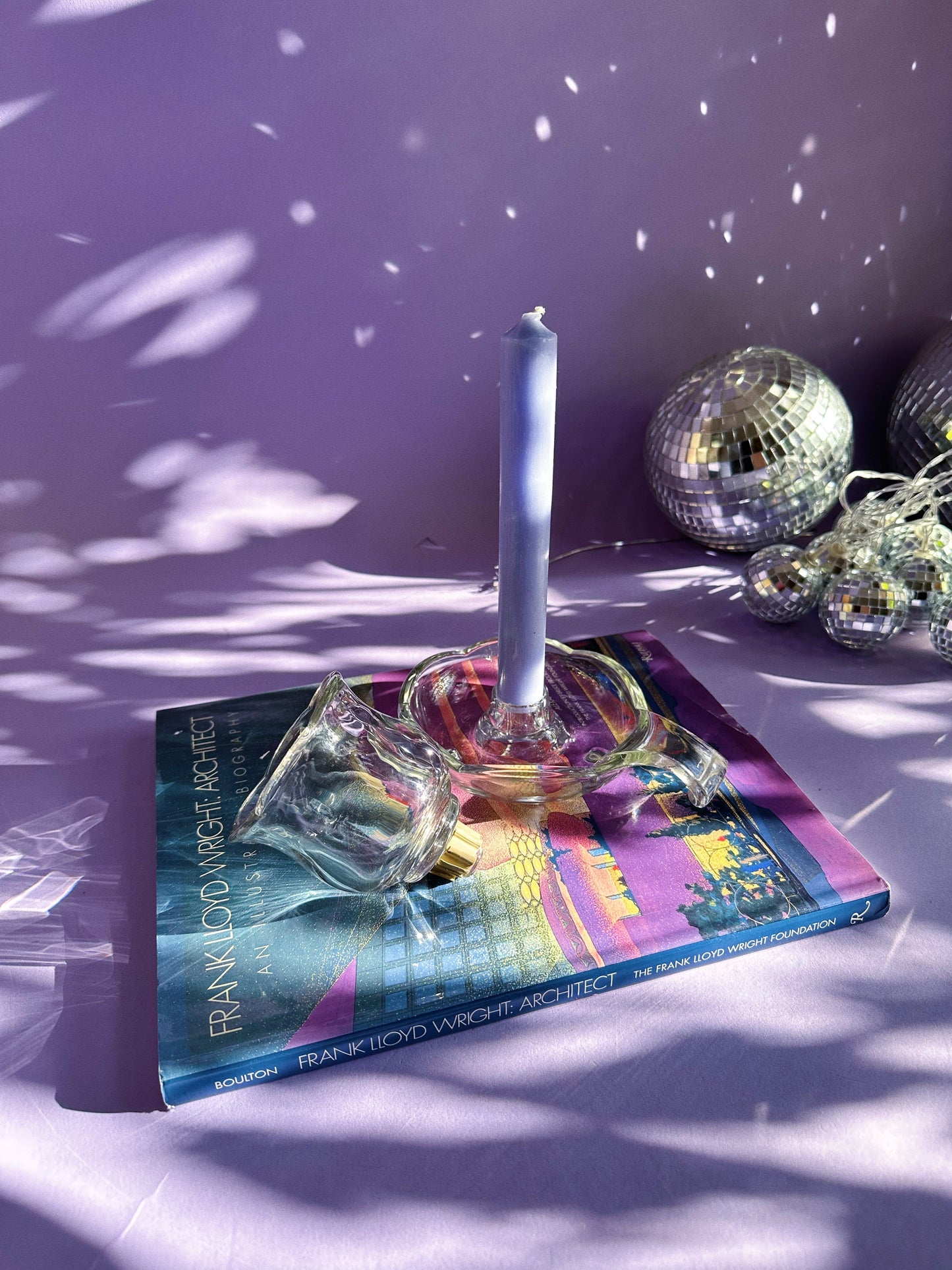 Vintage Glass Chamber Candlestick W Optional Tea Light Attachment