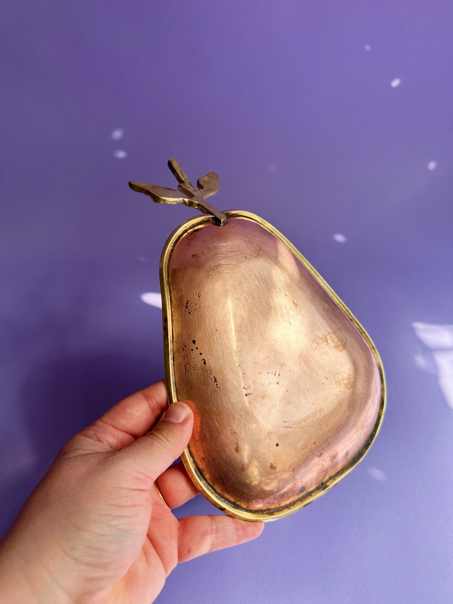 Copper and Brass Pear Shaped Bowl / Plate / Dish