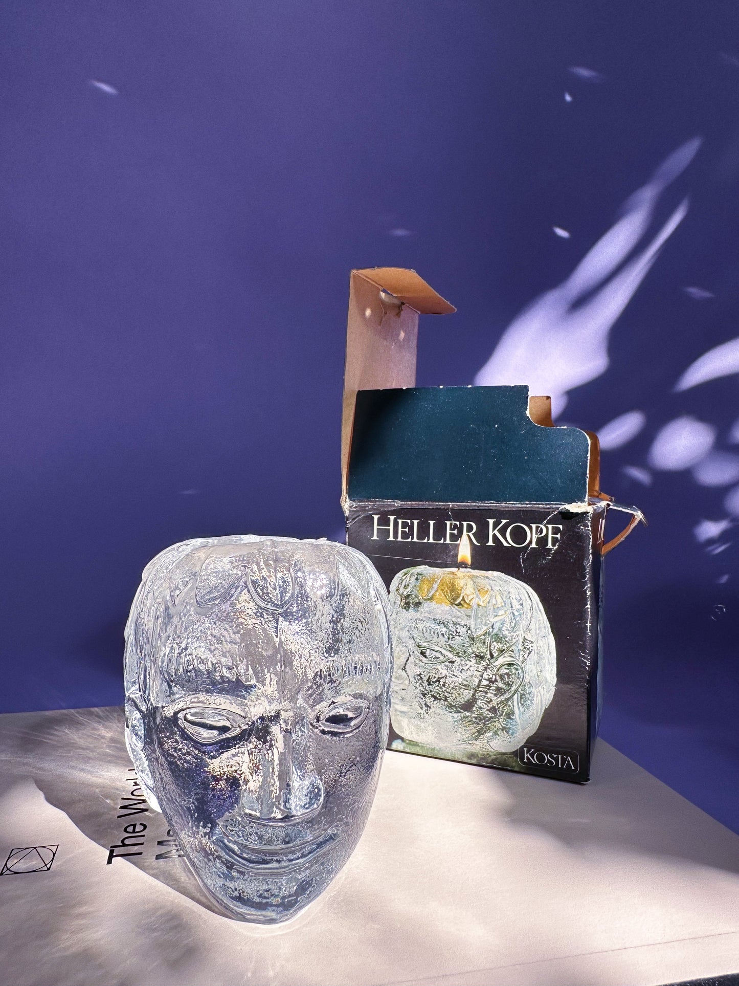 Vintage Kosta Boda Art Glass Head Candle Holder Designed by Bertil Vallien