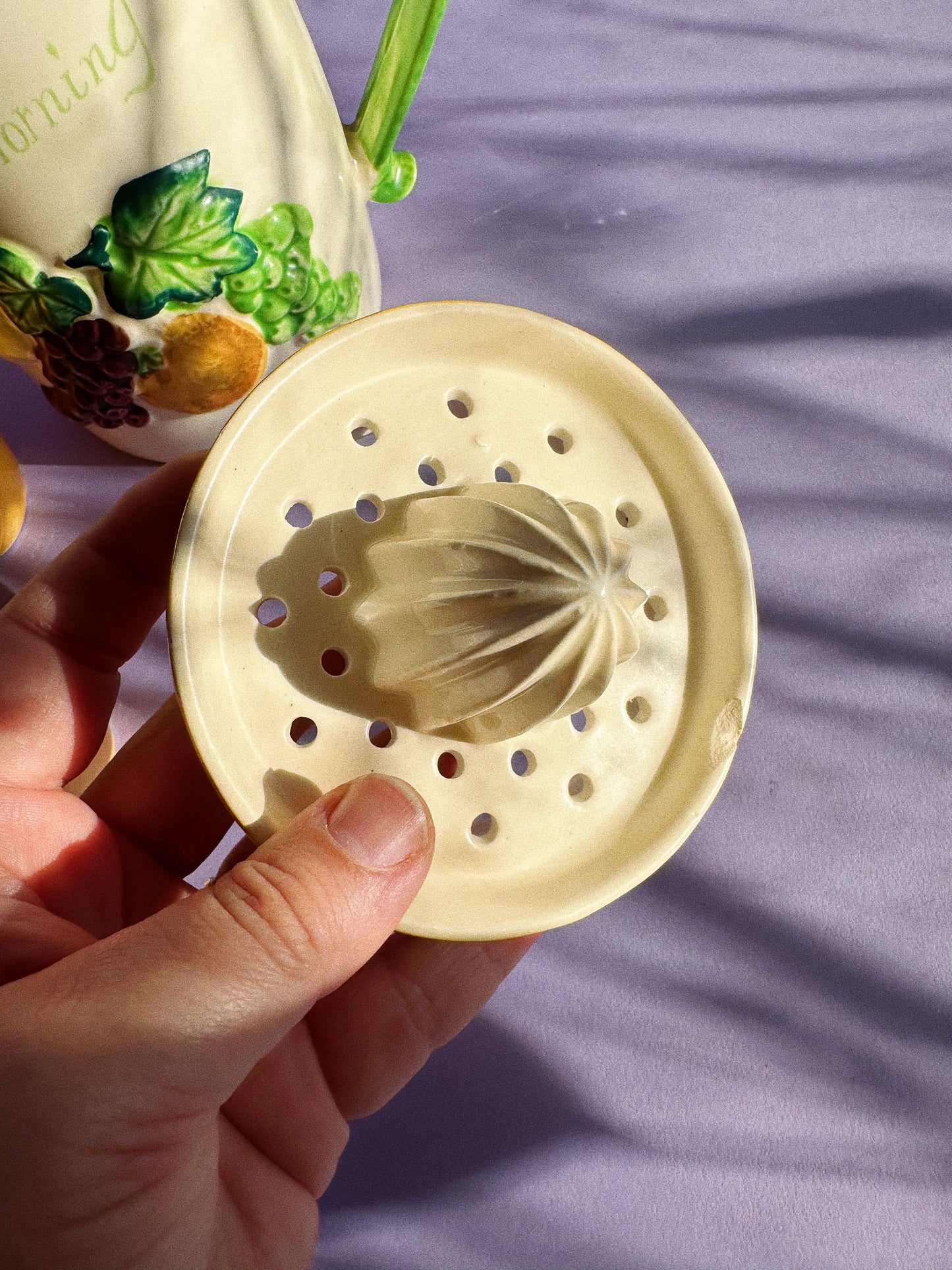 Vintage MCM Ceramic Juice Pitcher, Reamer & Cups - Japan