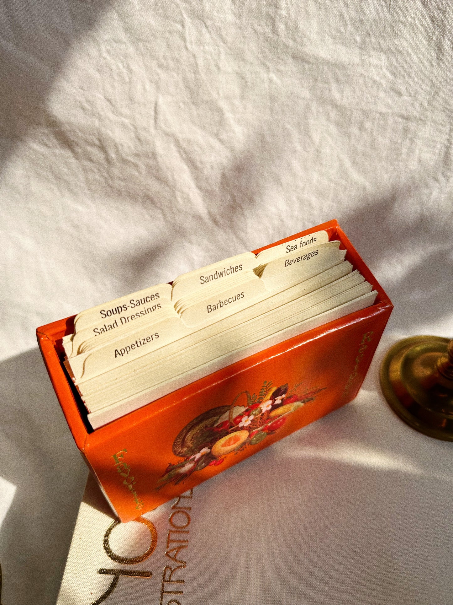 Vintage Orange Recipe Box