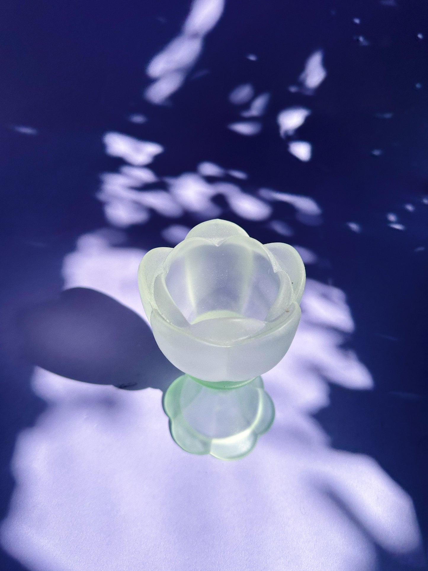 Sweet Frosted Glass Tulip Tealight Holder