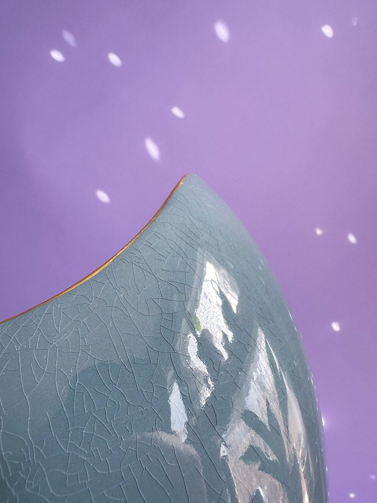 Vintage Carlton Ware Grey Moon Shaped Vase - 16cm High Gold Trim