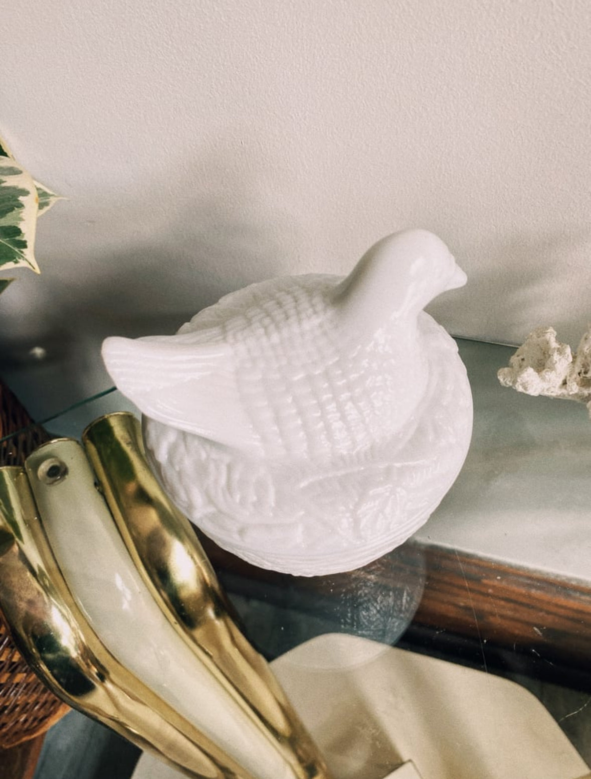Avon Hen on Nest Milk Glass Dish