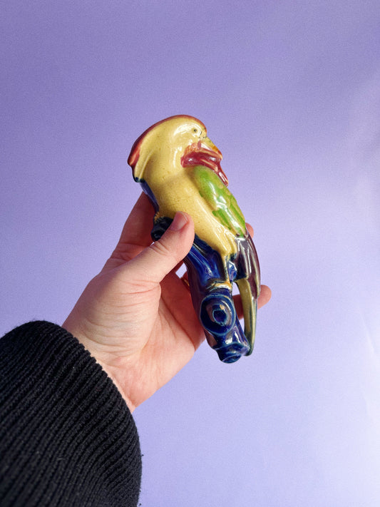 Vintage Glazed Bird Wall Pocket