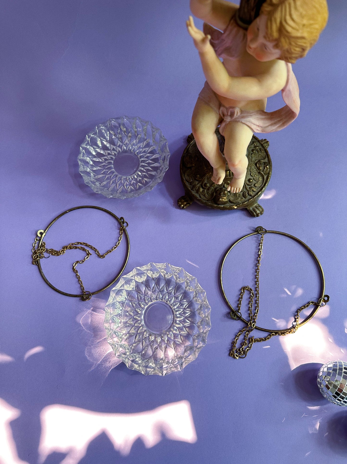 Vintage Large Brass Crystal Prisms Balance-Scales of Justice 24.5”H Cherub