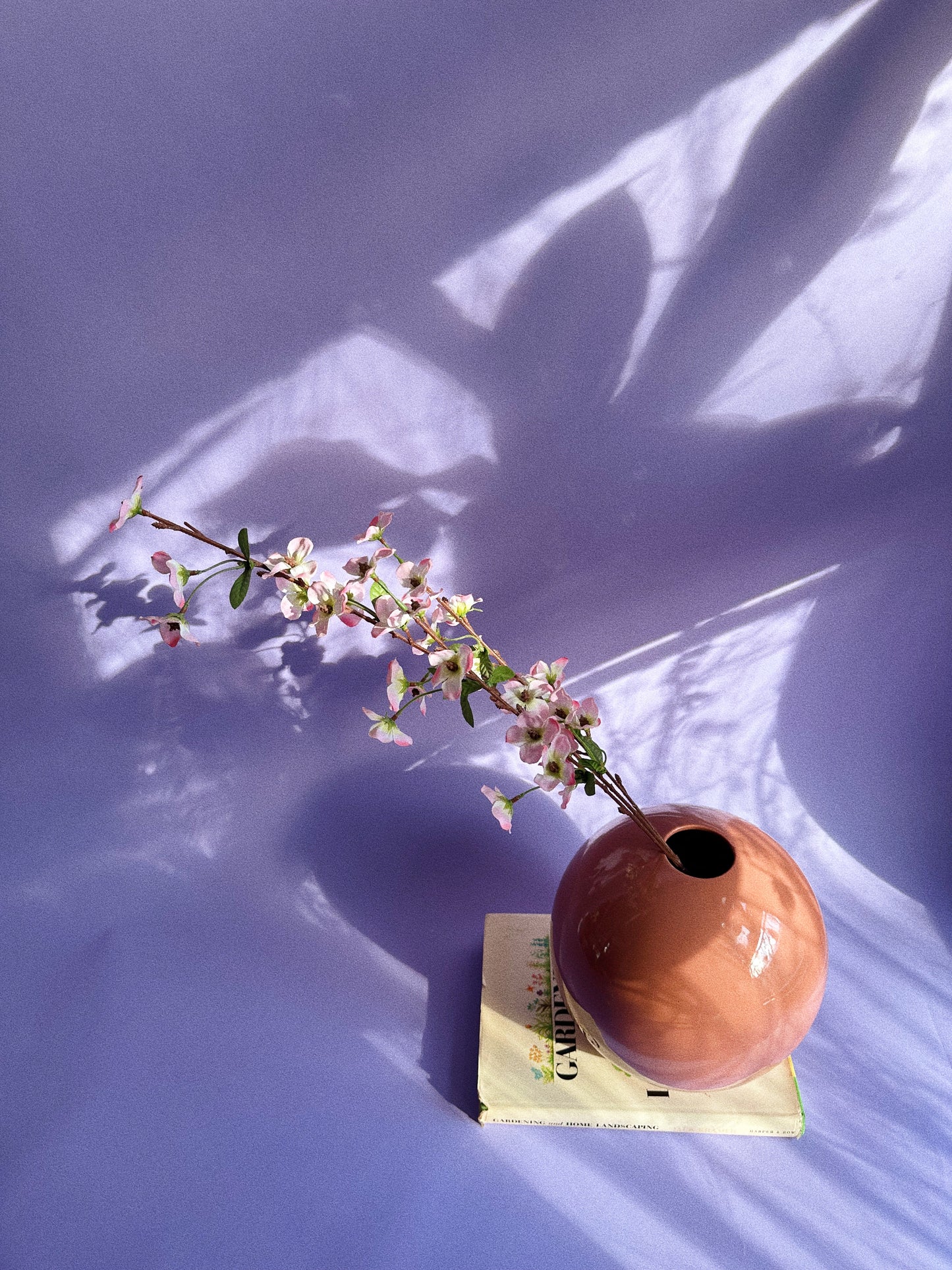 Vintage 80s Peach Art Deco Revival Round Vase