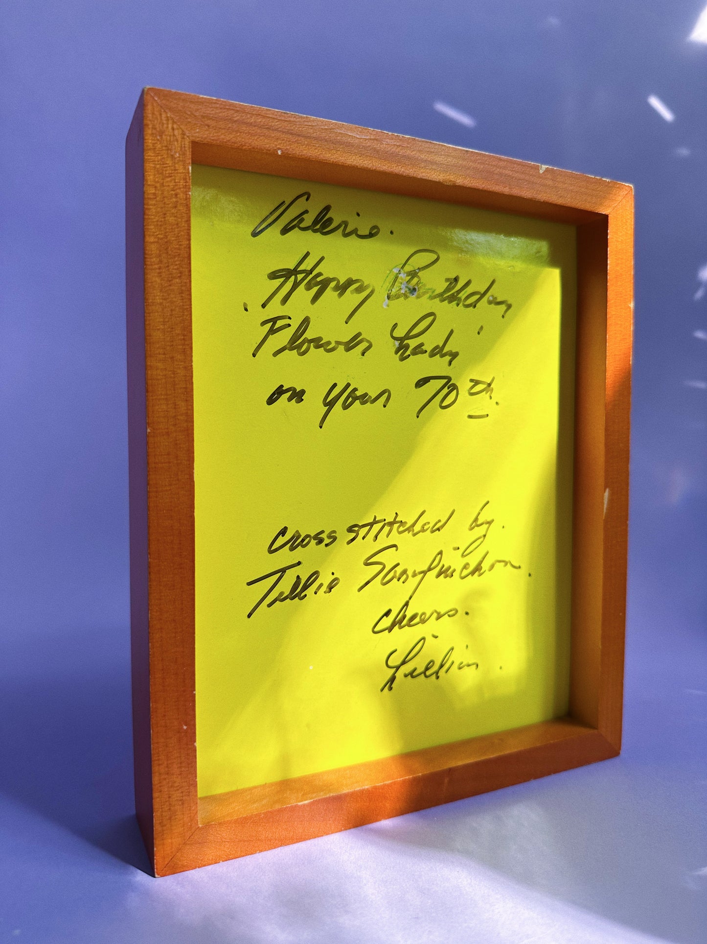 Vintage Floral Framed Needlepoint / Cross Stitch