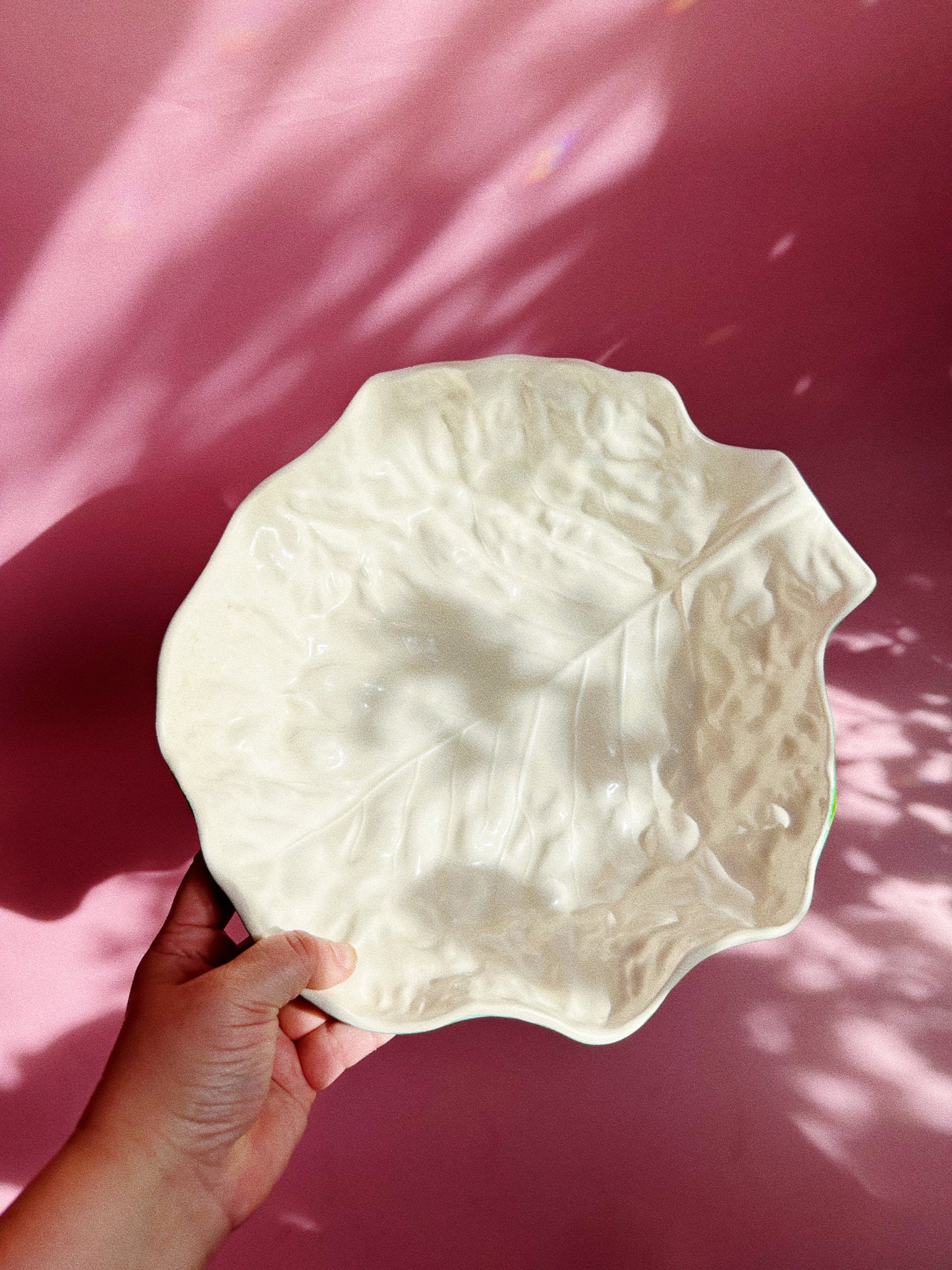 Large Vintage Ceramic Lettuce Platter