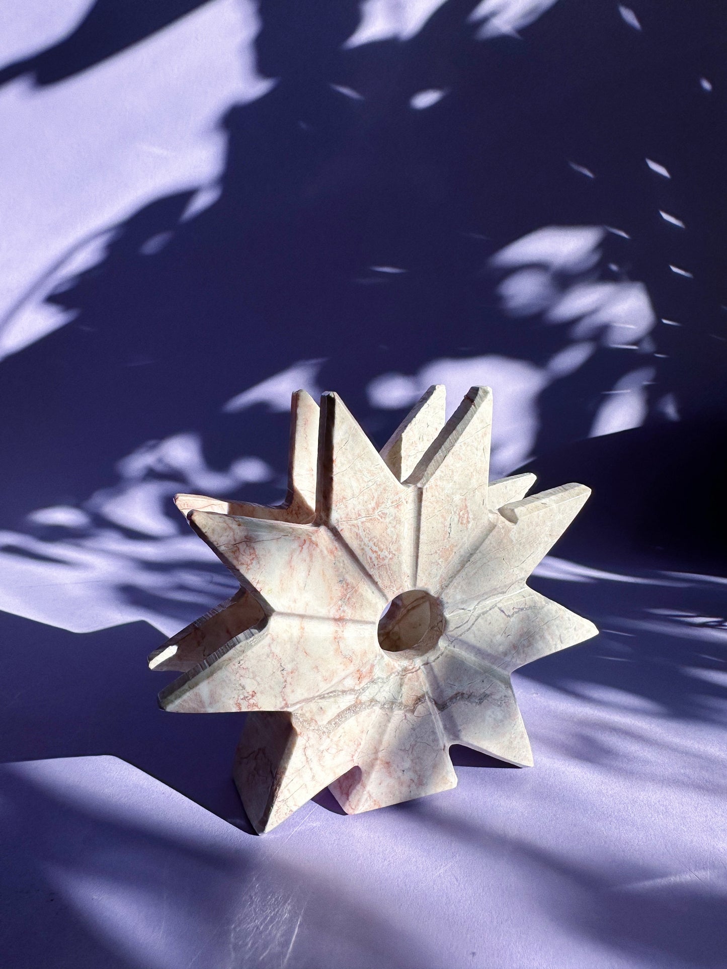 Vintage Pink Stone / Alabaster Starburst Napkin / Letter Holder