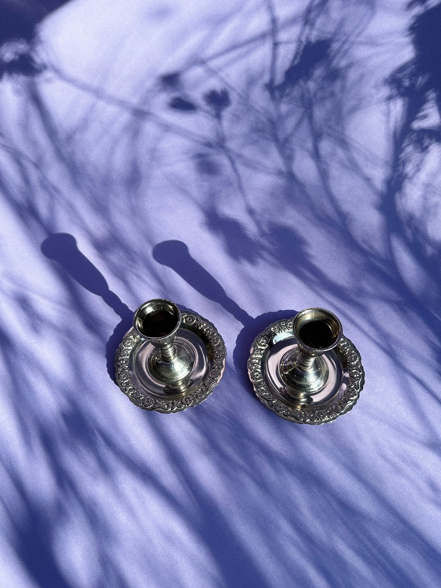 Vintage Pair of Silver Plated Made in England Candlesticks