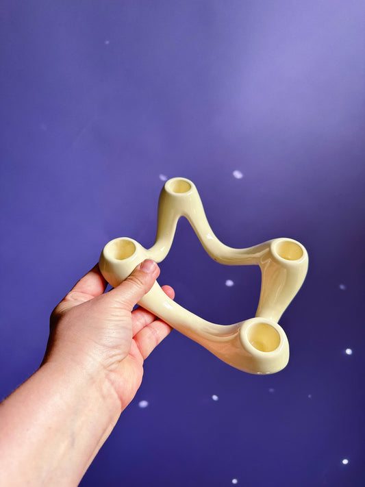 Ceramic 4 Taper Candle Candelabra