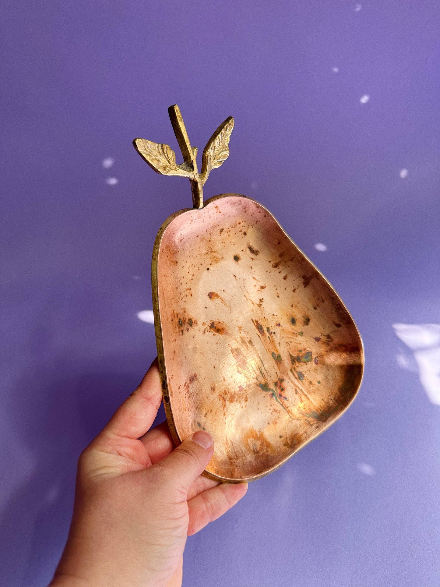 Copper and Brass Pear Shaped Bowl / Plate / Dish