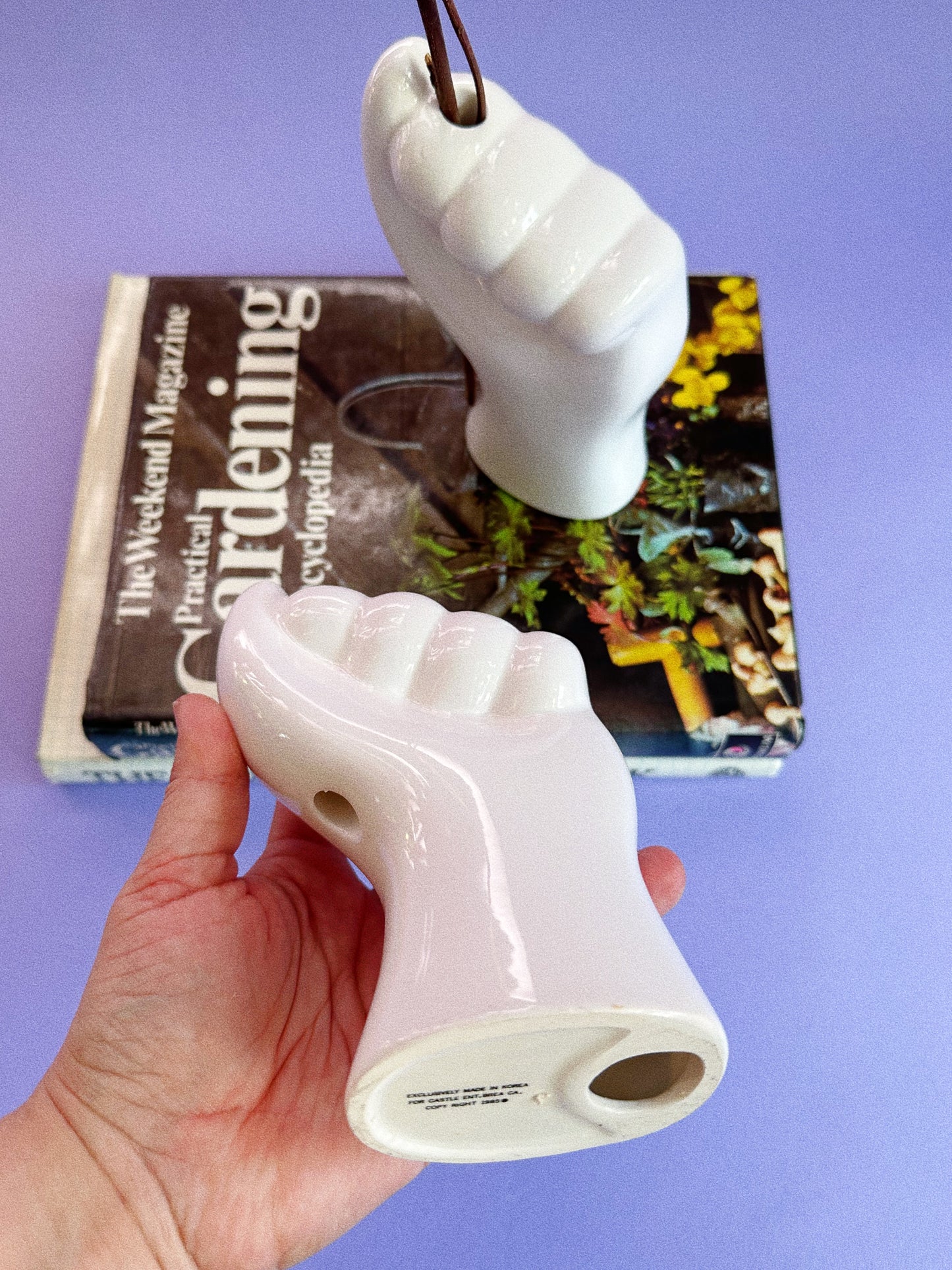 Vintage 1980s Ceramic Fist Sculpture