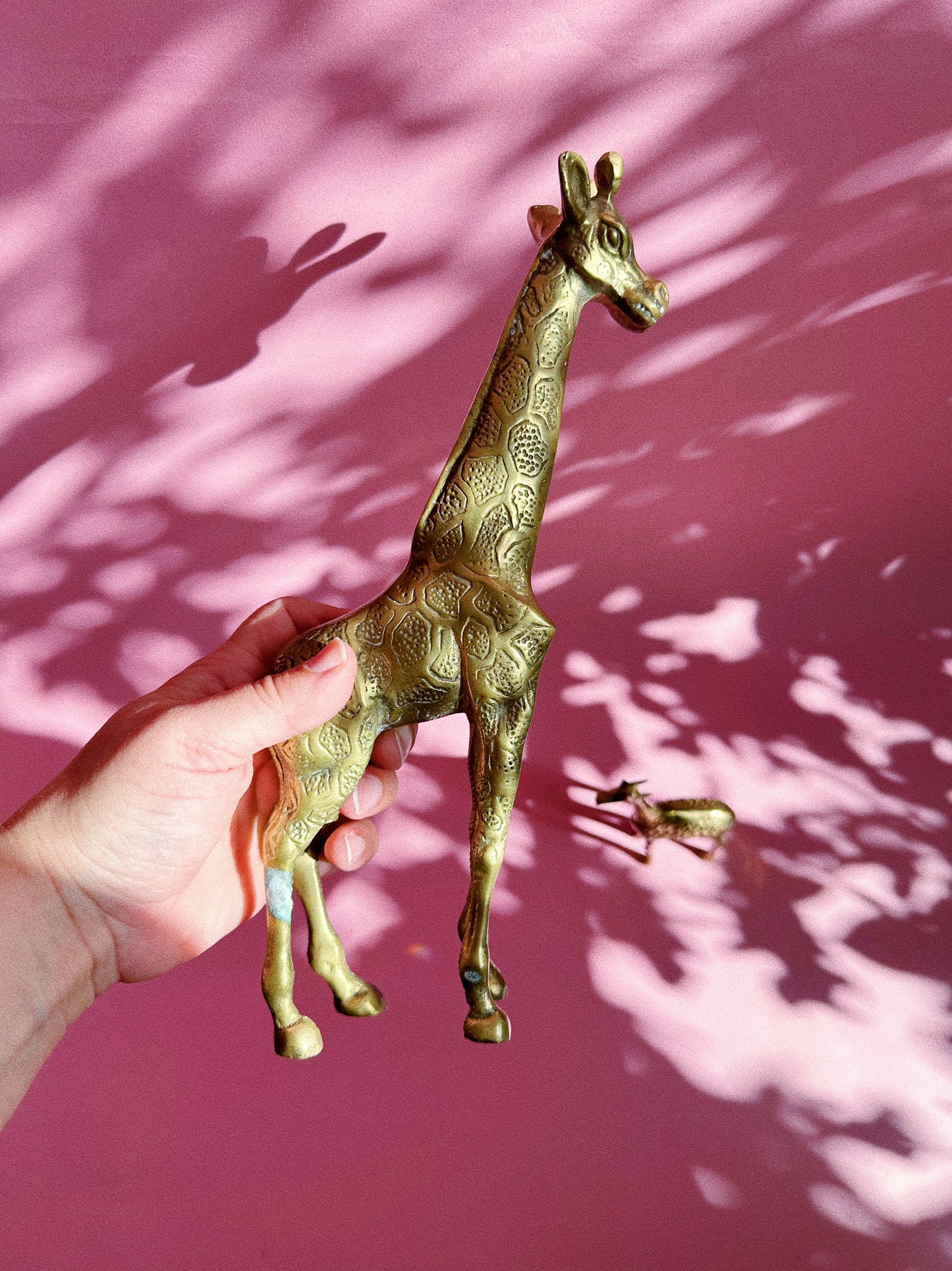 Vintage Solid Brass Giraffe Sculptures