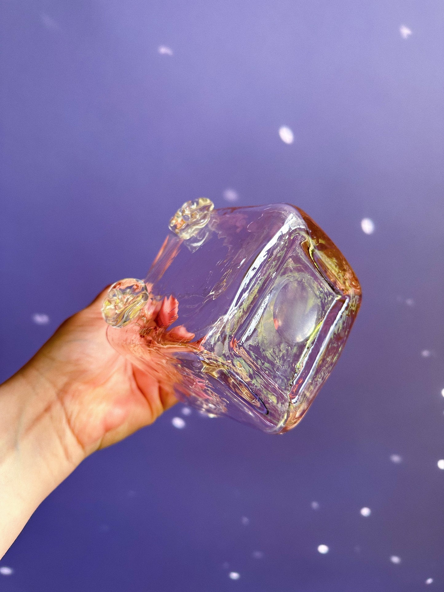 Sweet Vintage Pink Art Glass Purse Vase