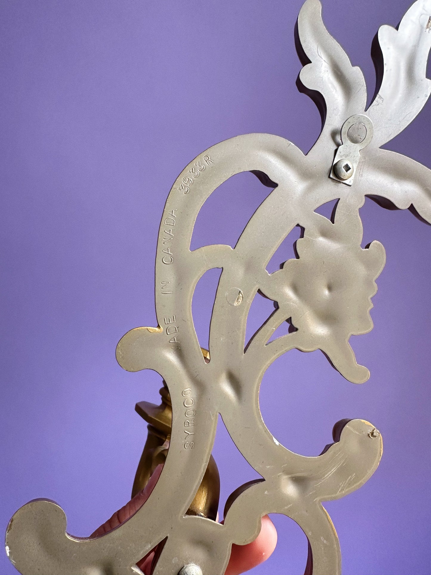 Vintage Gold Syroco Candle Wall Sconces