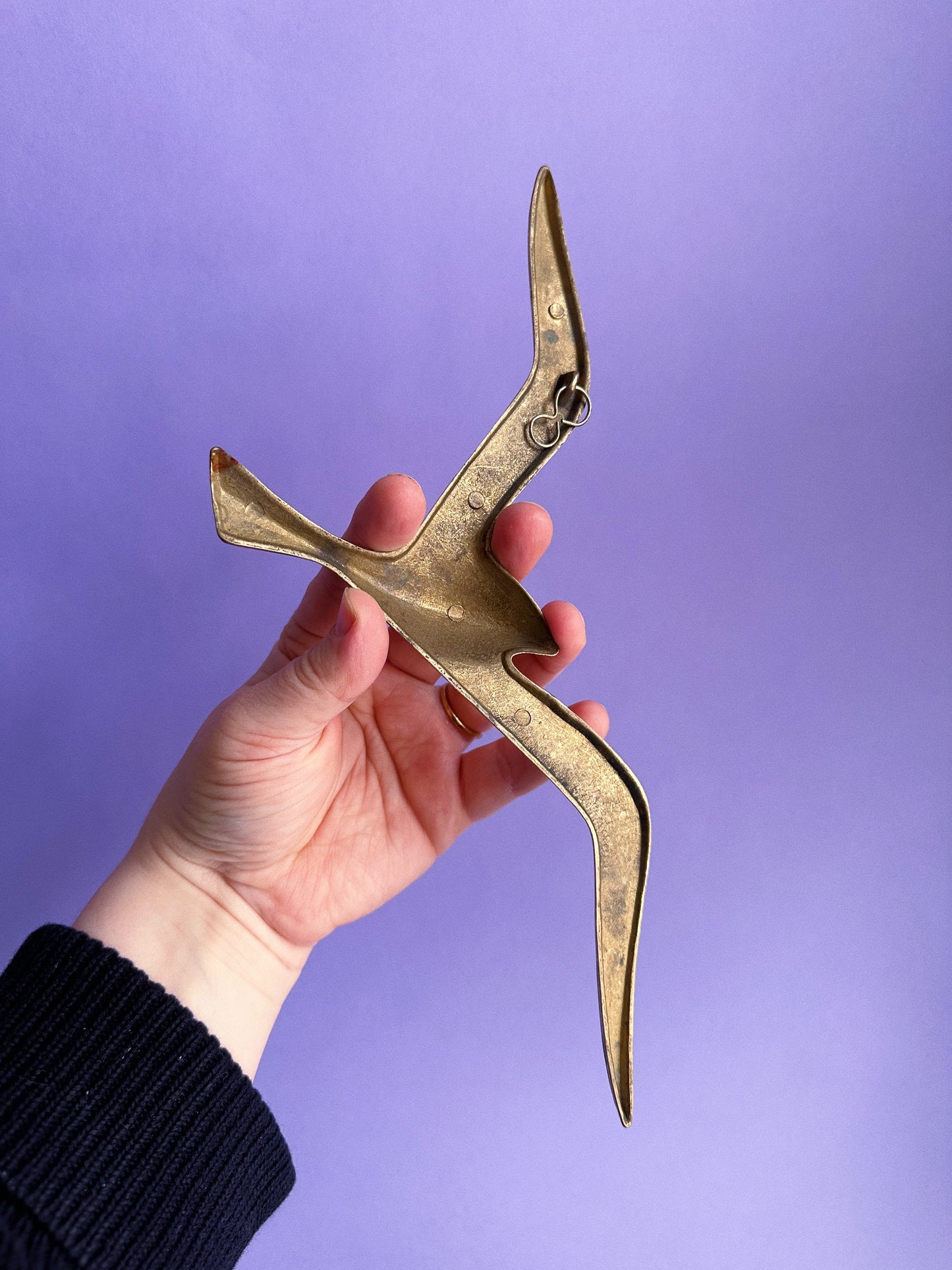 Vintage Mid Century Modern Brass Seagull Wall Hanging