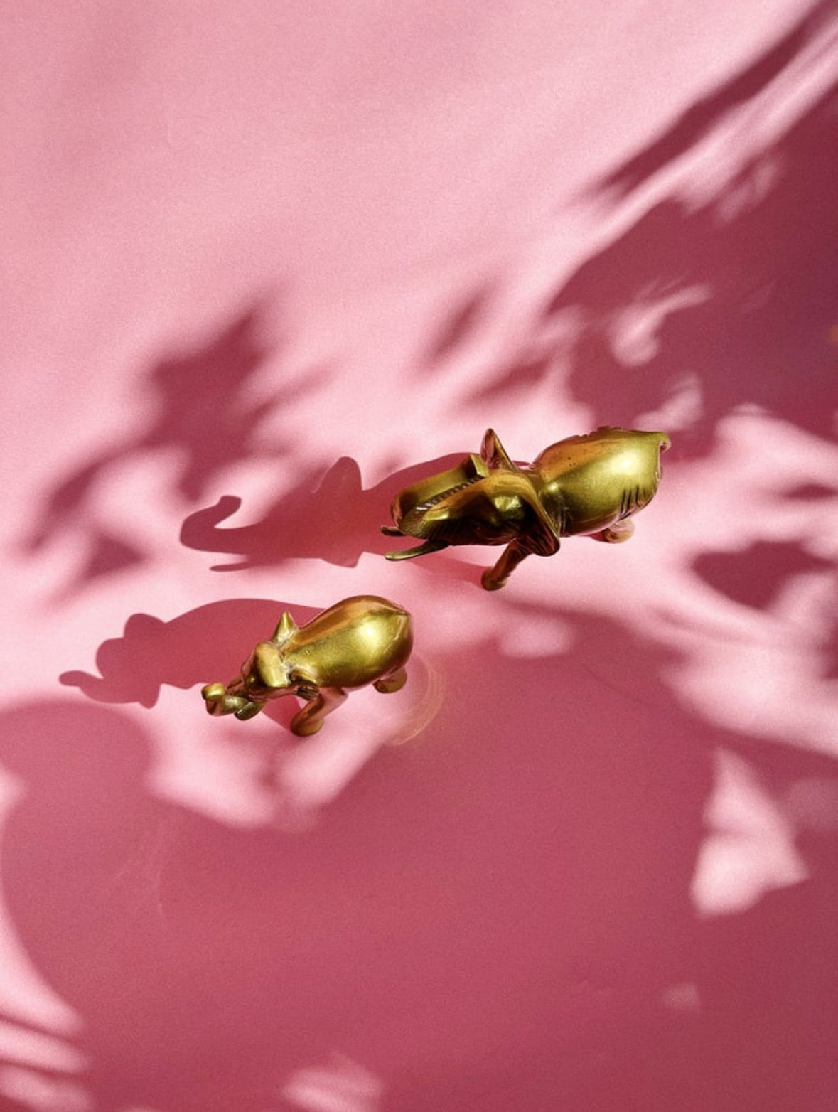 Vintage Solid Brass Elephant Sculptures