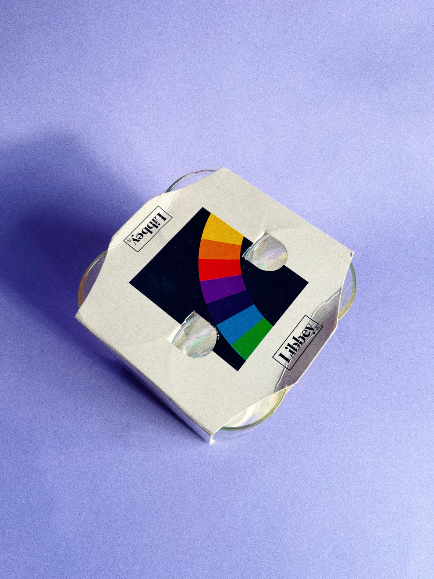 NIB Vintage Libbey Glass Floral Glasses 13 OZ Set of 4 Made In USA