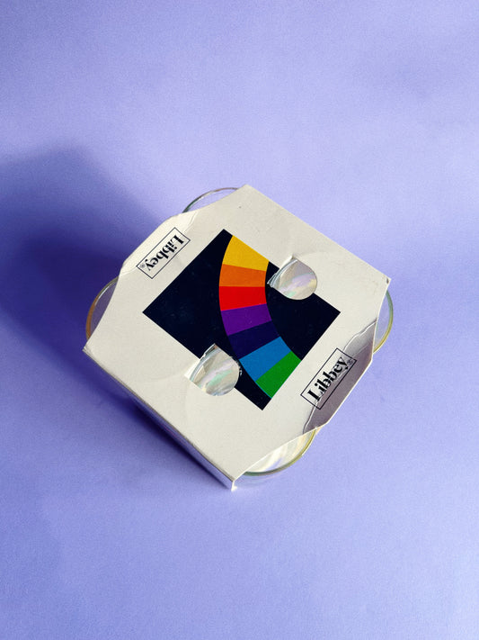 NIB Vintage Libbey Glass Floral Glasses 13 OZ Set of 4 Made In USA