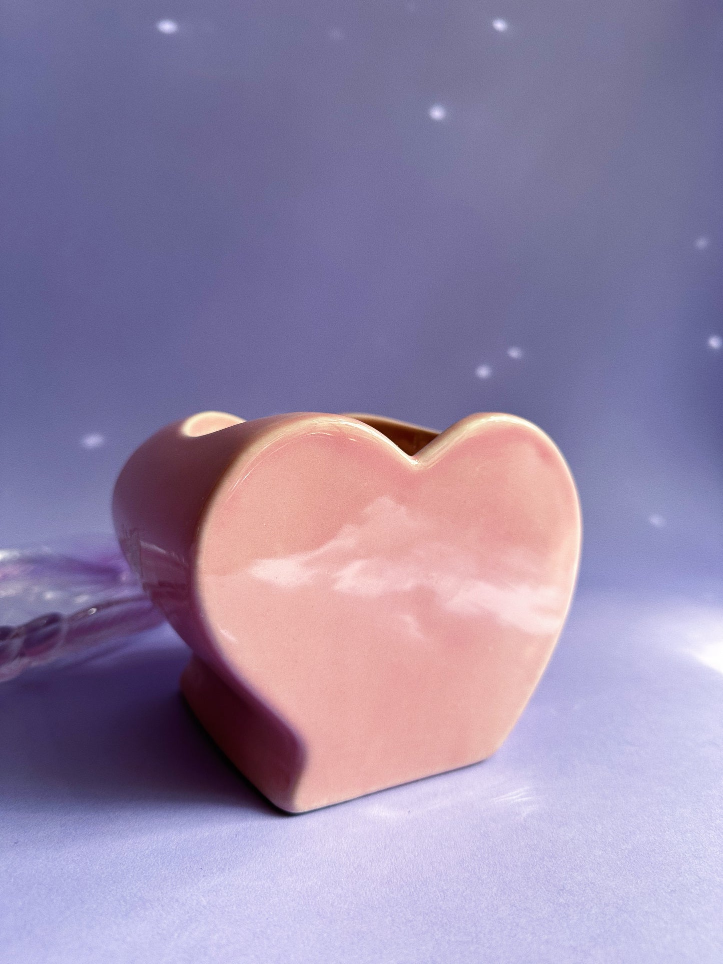 Vintage Ceramic Pink Heart Planter / Cache Pot