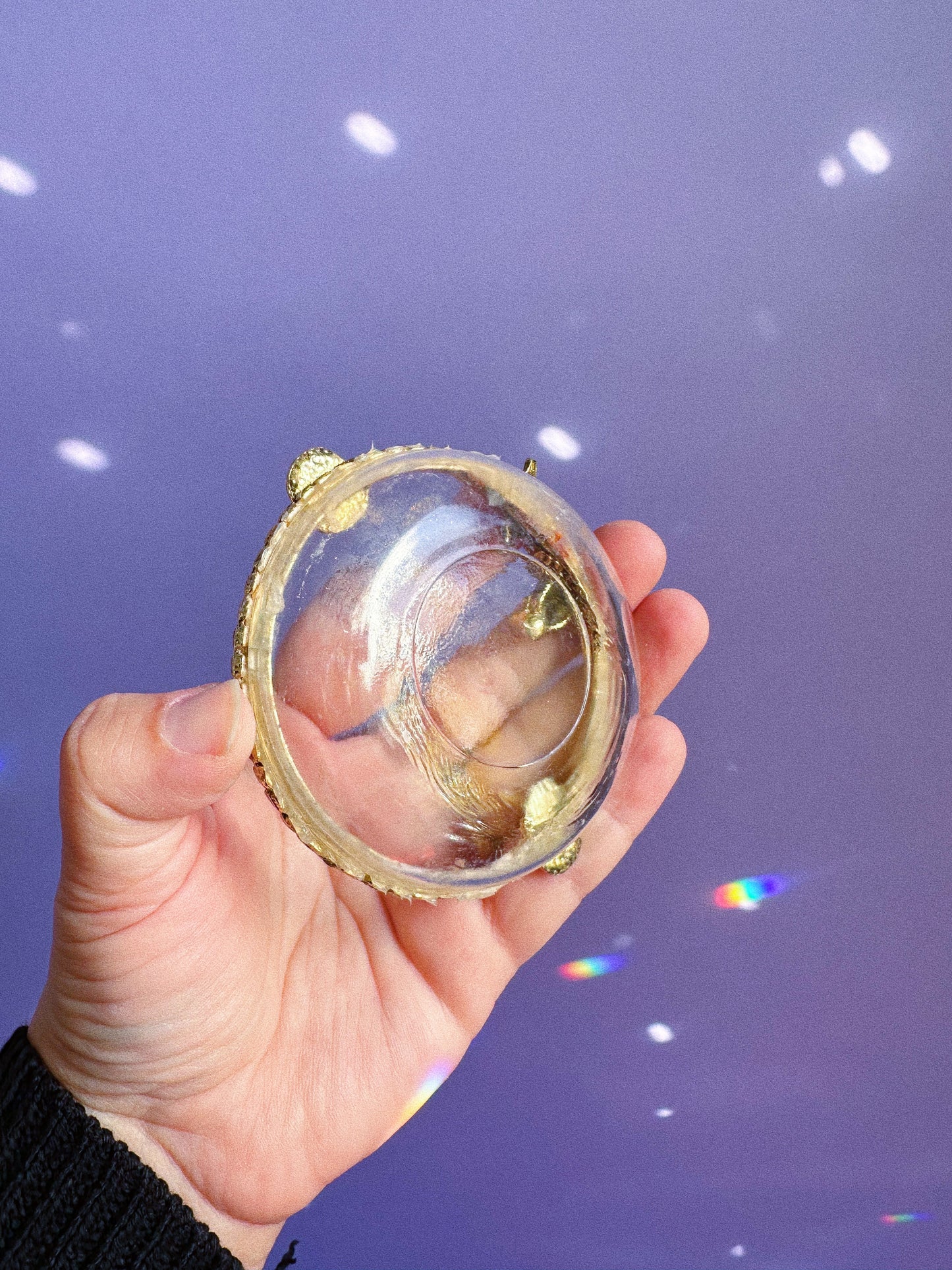 Vintage Glass & Brass Koi Fish Ashtray