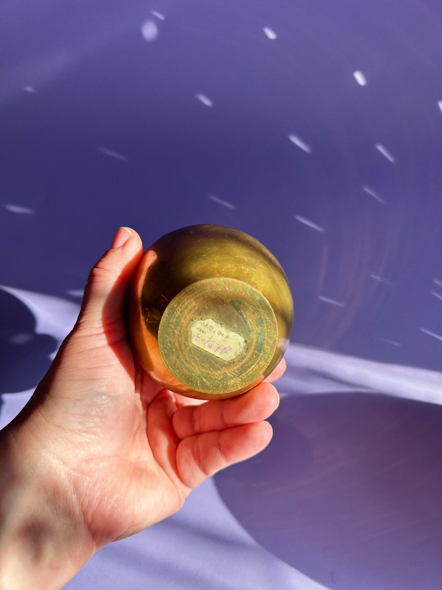 Vintage Small Brass Lidded Urn / Jar