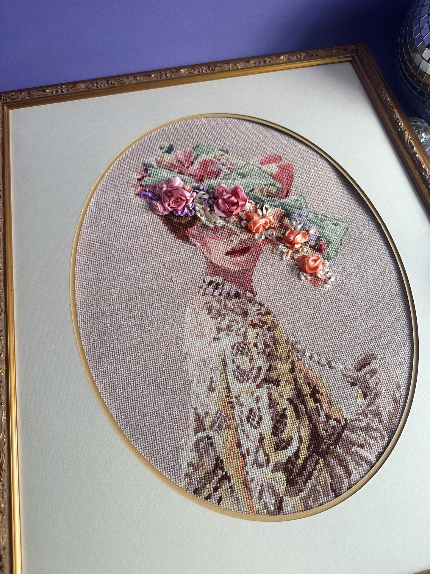 Dimensions Lady Victoria Complete Framed Needlepoint 3D Floral Embroidery 2425