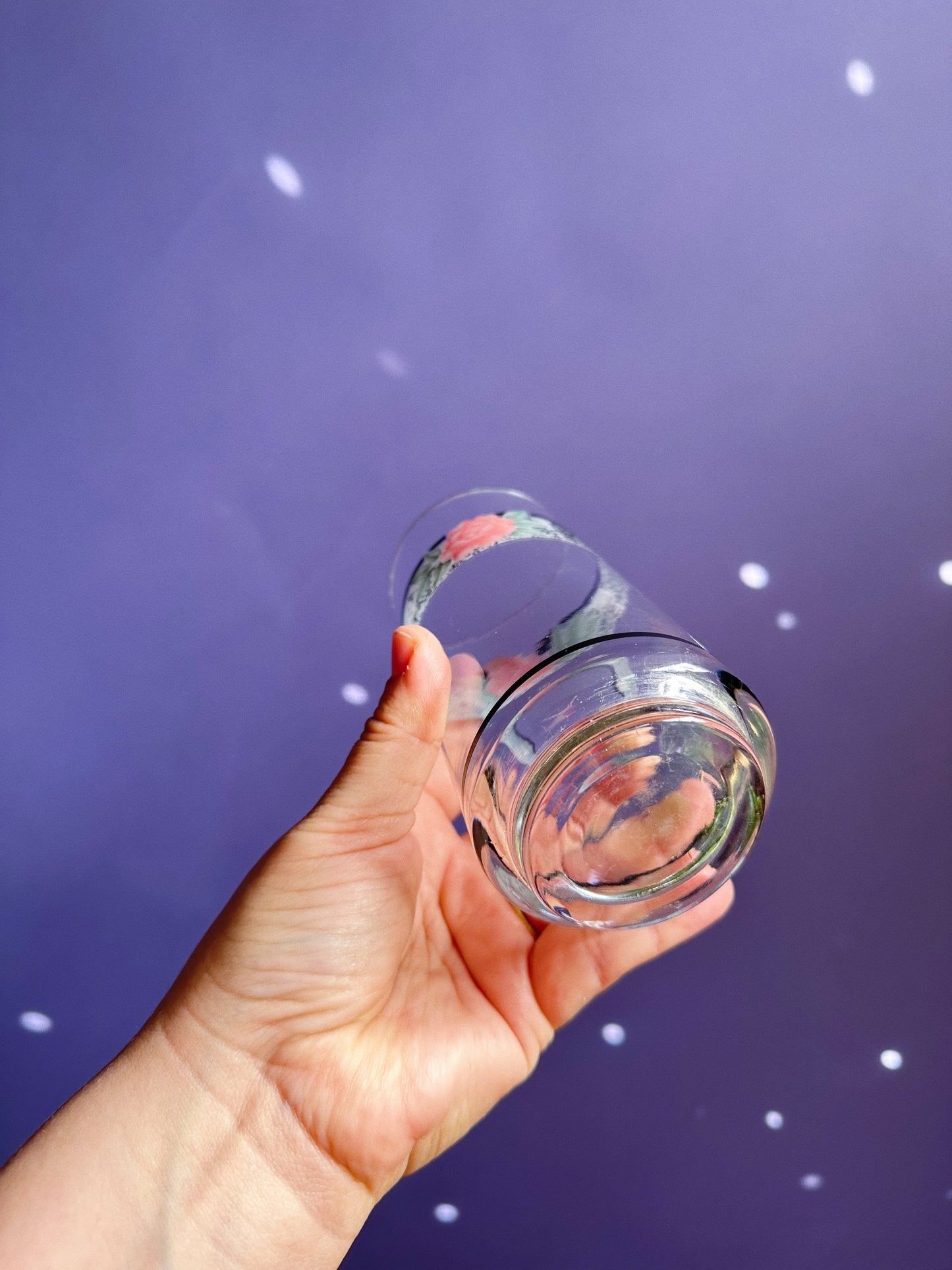 4 Vintage 80s Floral Post Modern Tall Drinking Glasses